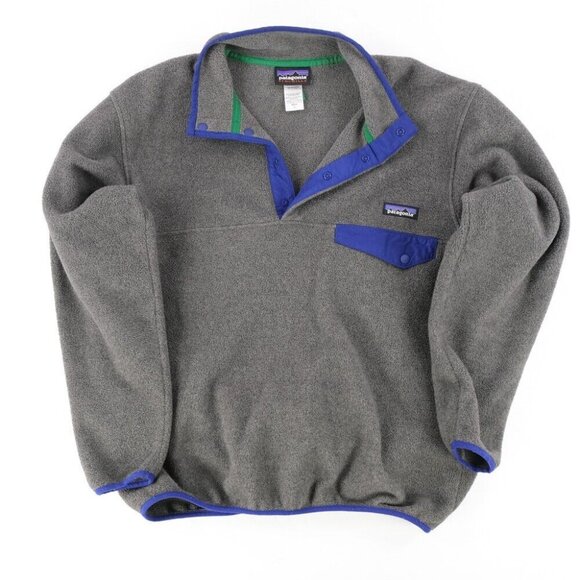 Patagonia Other - Patagonia Mens Synchilla Snap T Fleece Pullover Jacket Gray Blue Size Small